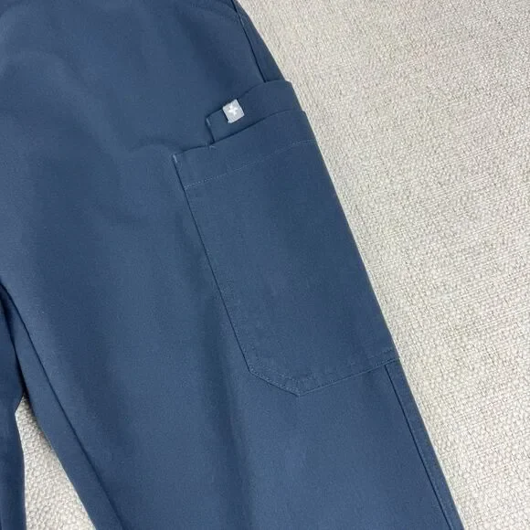 FIGS Yola Yoga Waistband Scrub Pants Womens Small Blue Dark Harbor W22SW2023 - Picture 3 of 16